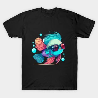 COOL BETTA FISH WITH SUNGLASSES T-Shirt